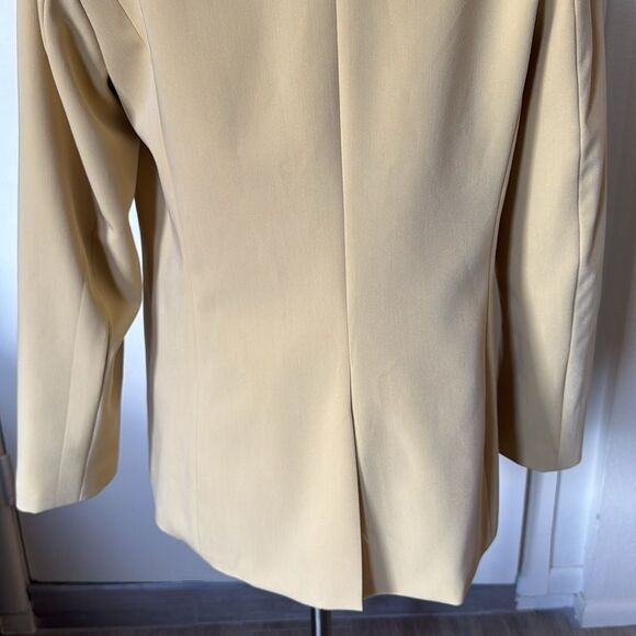 Women’s Large Light‎ Yellow Blazer Single Button Classic Tailored Jacket - Picture 11 of 12